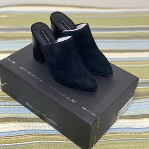 Neva Black Sued Steve Madden Mules/Clogs